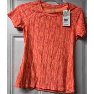 NWT Under Armour Heat Gear Shirt orange Ladies Small